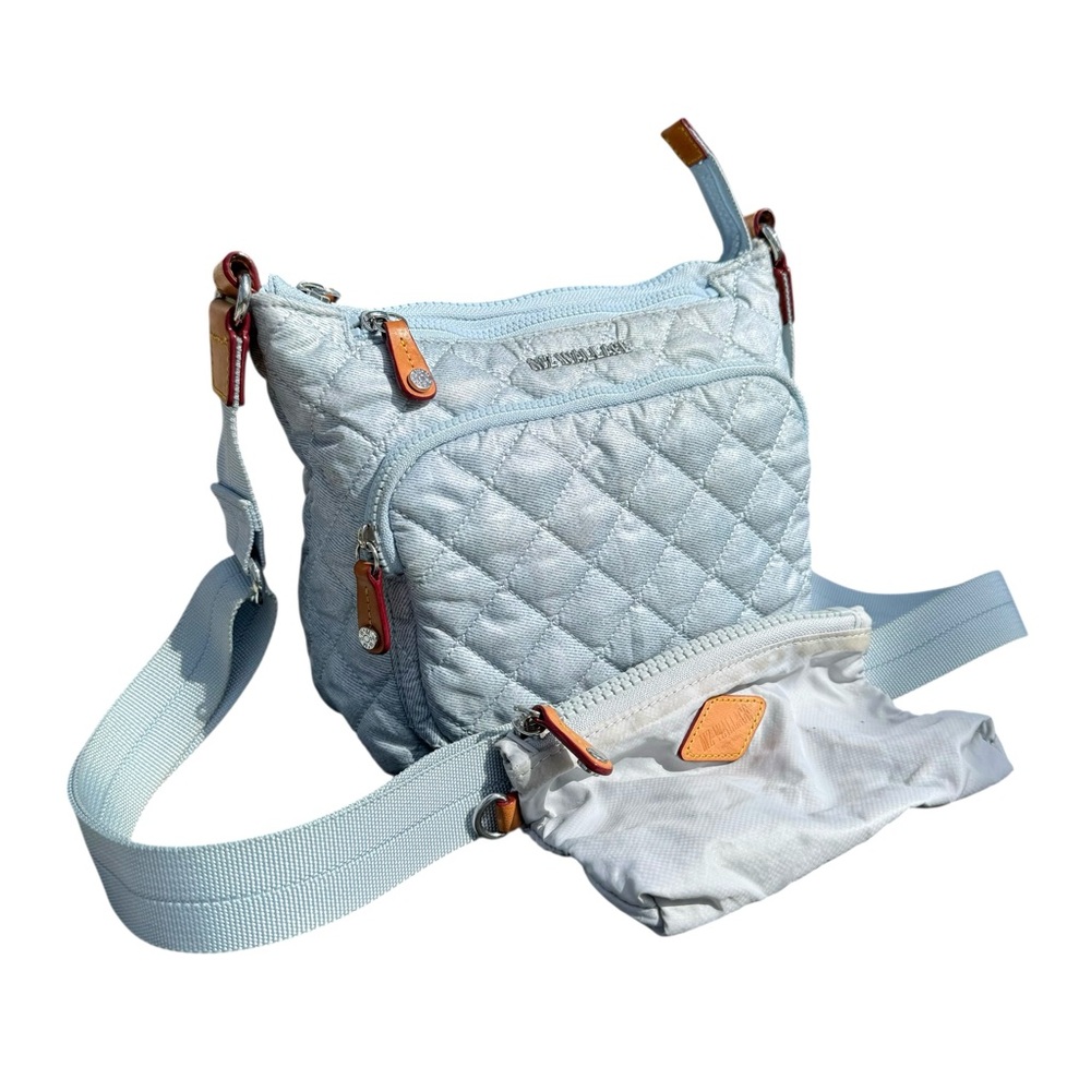 MZ Wallace Metro Scout Deluxe Crossbody Shoulder Bag Stone Blue - Picture 5 of 13